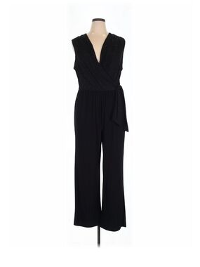 Tiana B. Black Sleeveless Wrap Jumpsuit with Side Tie